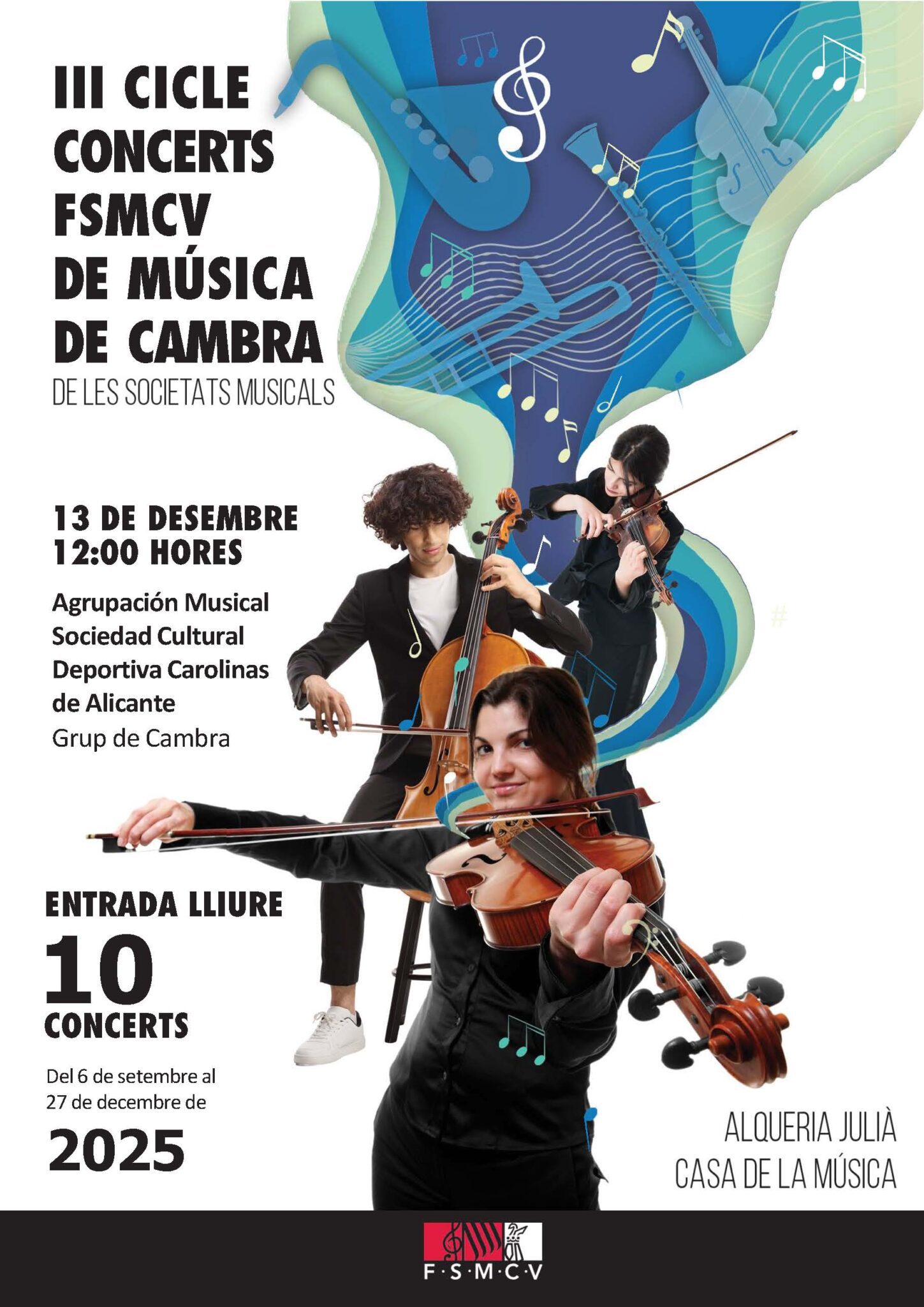 III Cicle Concerts de Música de Cambra de les SSMM. AMSCD Carolinas de Alicante 1 2025 12 13 Cartel Carolinas Pagina 3 scaled