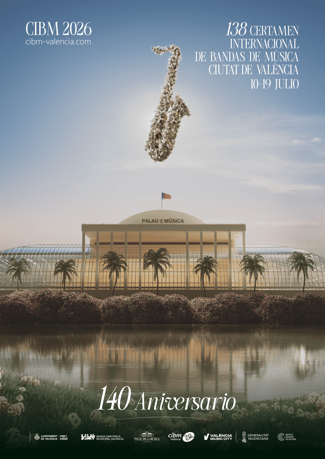 Inauguración 138º Certamen Internacional Bandas de Música Ciudad de Valencia - Ateneo Musical y de Enseñanza Banda Primitiva de Lliria 9 Cartel CIBM 2026ESP