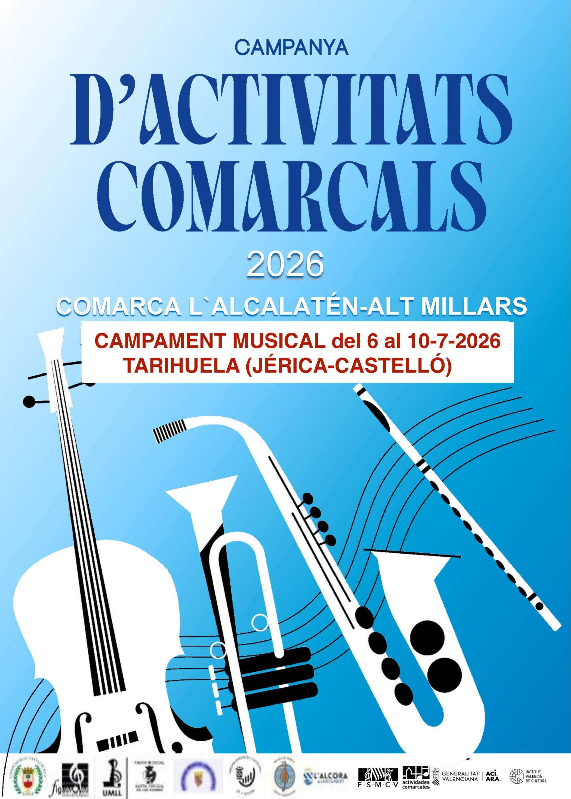 Activitat Comarcal: del 6 al 10 juliol Campament Musical 17 CARTEL ALCALATEN scaled