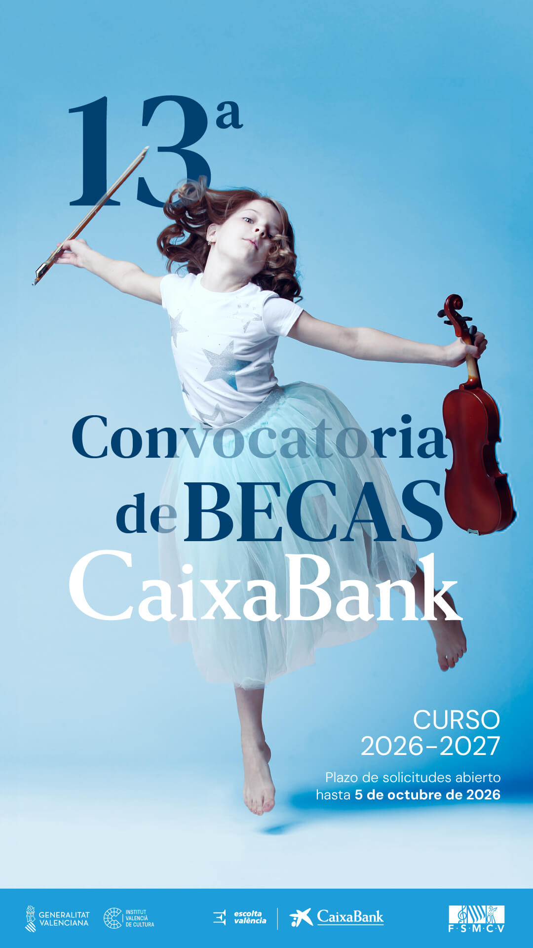 CaixaBank aumenta la dotación de las becas para el alumnado de escuelas de música a 275.000 euros en el curso 2026-2027 1 Cartel cast FSMCV CaixaBank aumenta la dotacion de las becas para el alumnado de escuelas de musica a 275.000 euros en el